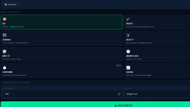 Dal pub alla web app: come ho costruito DartMaster, il tracker per le mie partite a freccette
